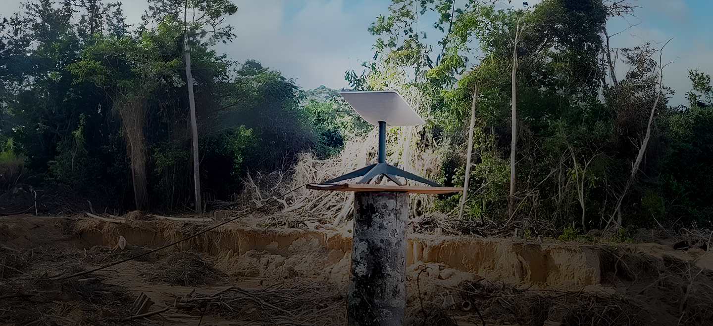 Antena Starlink em área rural