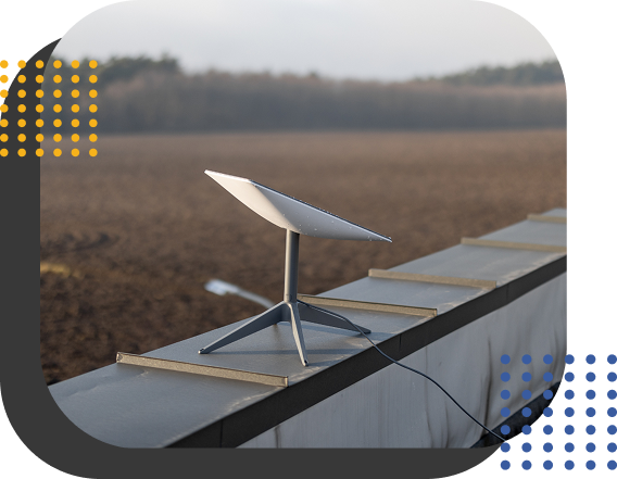 Antena Starlink em telhado