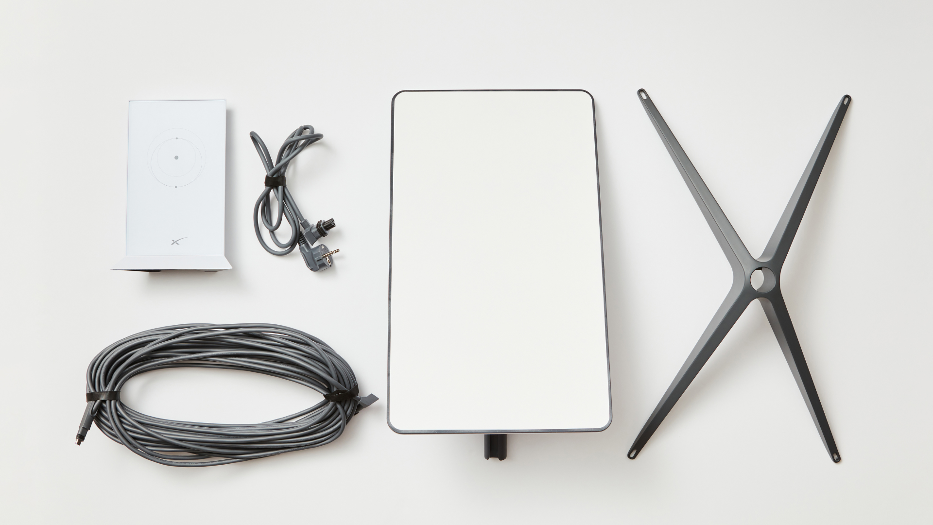 Kit completo Starlink desembalado